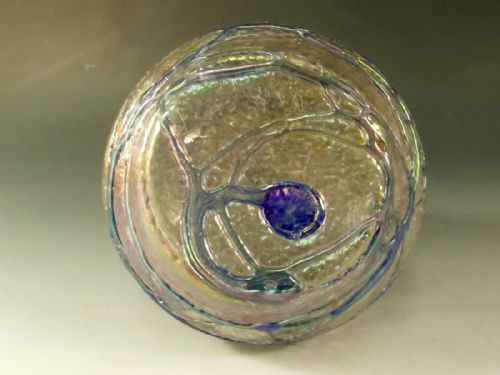 BOHEMIAN KRALIK IRIDESCENT CRACKED ICE GLASS VASE C1900 - ADDITIONAL PHOTO 3