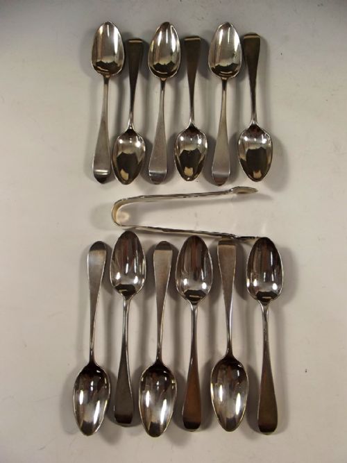BOXED SET HALLMARKED SILVER TEA SPOONS TONGS - ADDITIONAL PHOTO 2