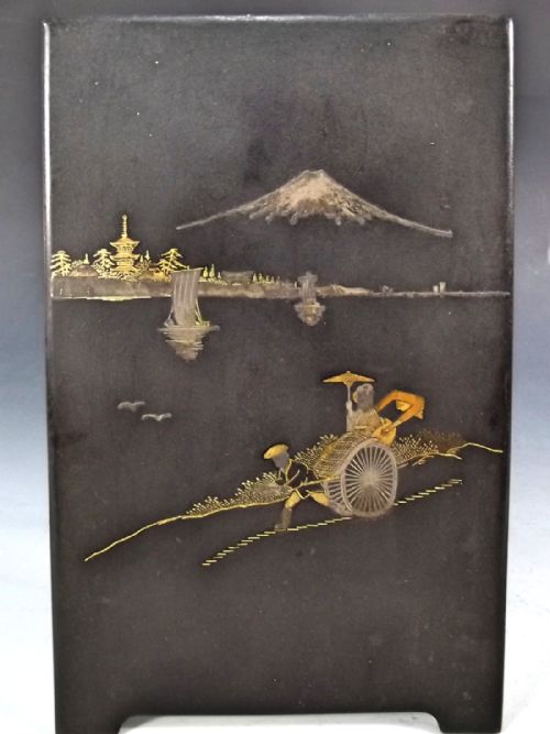 PR JAPANESE IRON INLAID PLAQUES MEIJI PERIOD - ADDITIONAL PHOTO 1