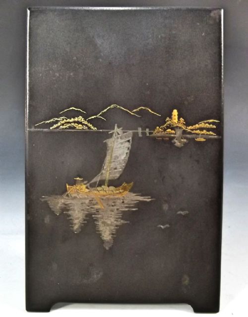 PR JAPANESE IRON INLAID PLAQUES MEIJI PERIOD - ADDITIONAL PHOTO 2