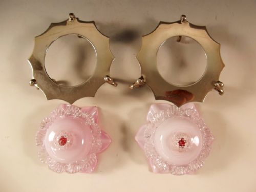 PAIR OF WEBB CASED GLASS SILVER PLATE SALT SERVERS - ADDITIONAL PHOTO 3