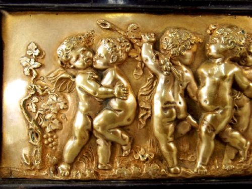 FRENCH BRONZE CHERUB PLAQUE SIGNED A MOREAU C1860 - ADDITIONAL PHOTO 3