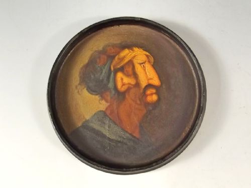 HAND PAINTED PAPIER MACHE SNUFF BOX C1850 EROTIC INTERIOR - ADDITIONAL PHOTO 2