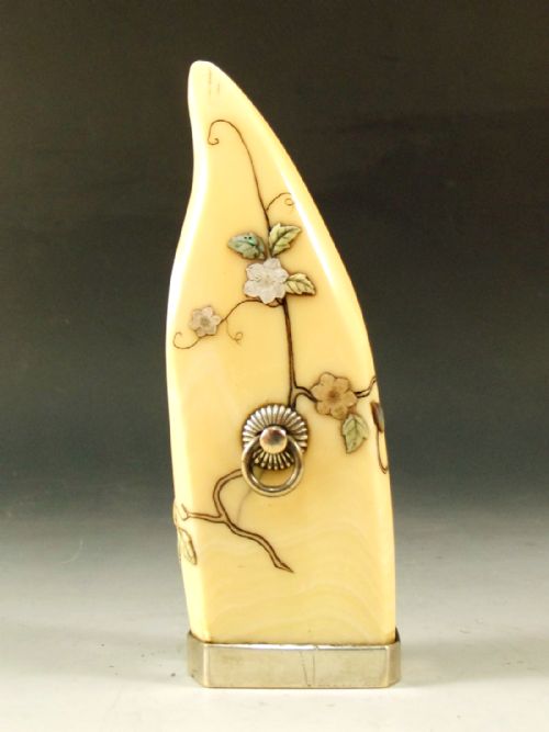 JAPANESE MEIJI PERIOD IVORY SHIBAYAMA SILVER TOGGLE - ADDITIONAL PHOTO 1