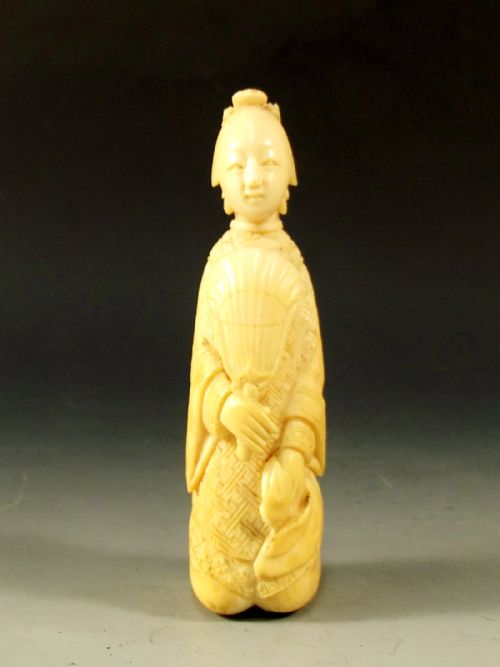 19th century chinese carved ivory cane handle - CATEGORY: ANTIQUE MISCELLANEOUS - DATED 1890