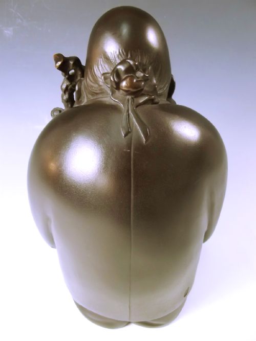 JAPANESE MEIJI PERIOD FUKUROKUJU BRONZE C1890 - ADDITIONAL PHOTO 3