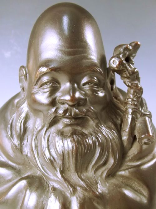 JAPANESE MEIJI PERIOD FUKUROKUJU BRONZE C1890 - ADDITIONAL PHOTO 5