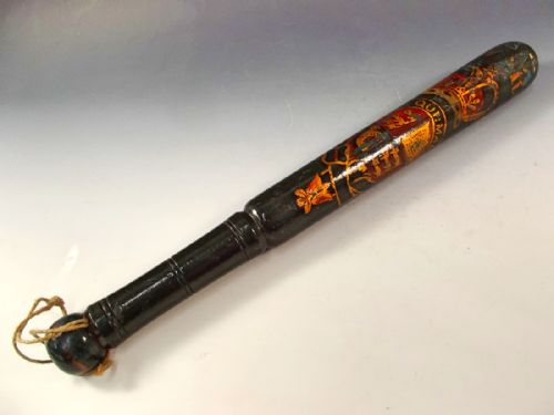 victorian painted gilded policmans truncheon - CATEGORY: ANTIQUE MISCELLANEOUS - DATED 19TH CENTURY