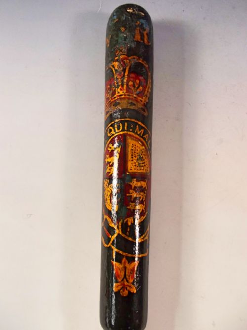 VICTORIAN PAINTED GILDED POLICMANS TRUNCHEON - ADDITIONAL PHOTO 1