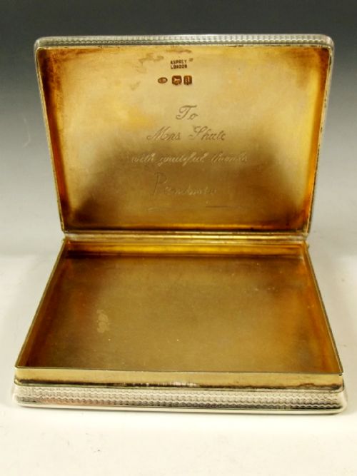 STERLING SILVER HALLMARKED ASPREY CIGARETTE CASE 1916 - ADDITIONAL PHOTO 3