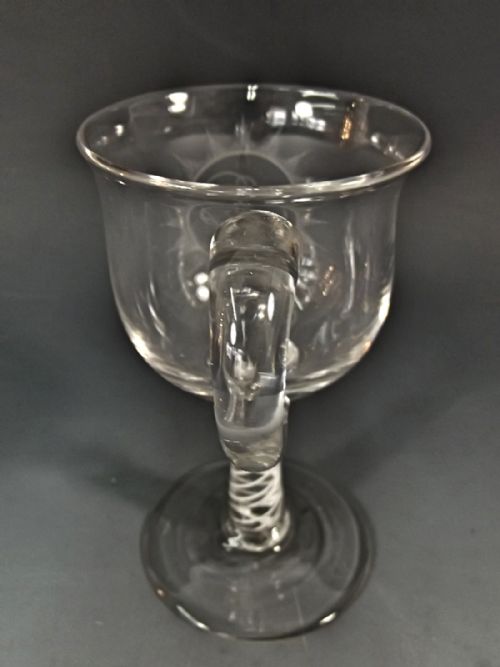 18TH CENTURY GLASS CUSTARD CUP WITH COTTON TWIST STEM - ADDITIONAL PHOTO 2