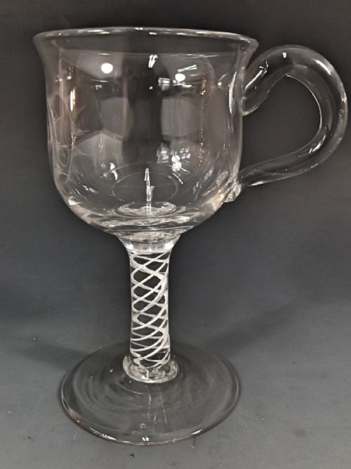 18TH CENTURY GLASS CUSTARD CUP WITH COTTON TWIST STEM - ADDITIONAL PHOTO 3