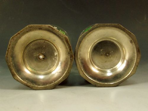 PAIR ART NOUVEAU ORIVIT PEWTER MOUNTED ENAMELLED GLASSES - ADDITIONAL PHOTO 4