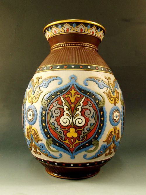 19th century mettlach stoneware vase no 1829 - CATEGORY: ANTIQUE VASES - DATED 1890