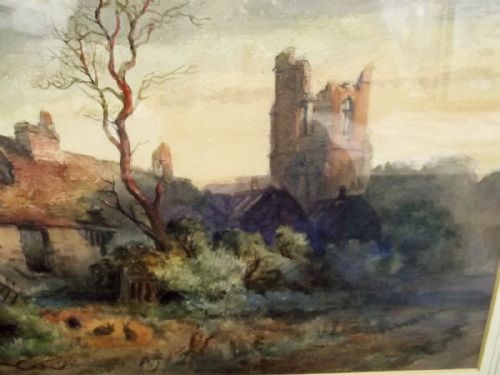 RICHARD PHENEY THE DESERTED VILLAGE 19TH C WATERCOLOUR - ADDITIONAL PHOTO 4