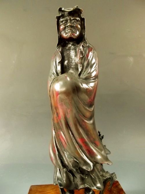 JAPANESE MEIJI PERIOD BRONZE FIGURE OF DARUMA - ADDITIONAL PHOTO 2
