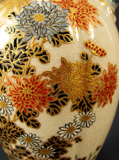 PAIR OF JAPANESE MEIJI PERIOD IMPERIAL SATSUMA VASES - ADDITIONAL PHOTO 7