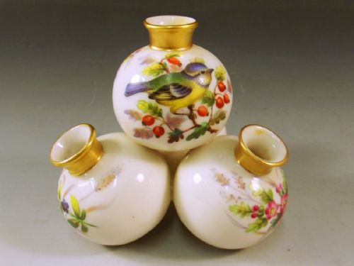 royal worcester painted porcelain spill vase - CATEGORY: ANTIQUE VASES - DATED 1870