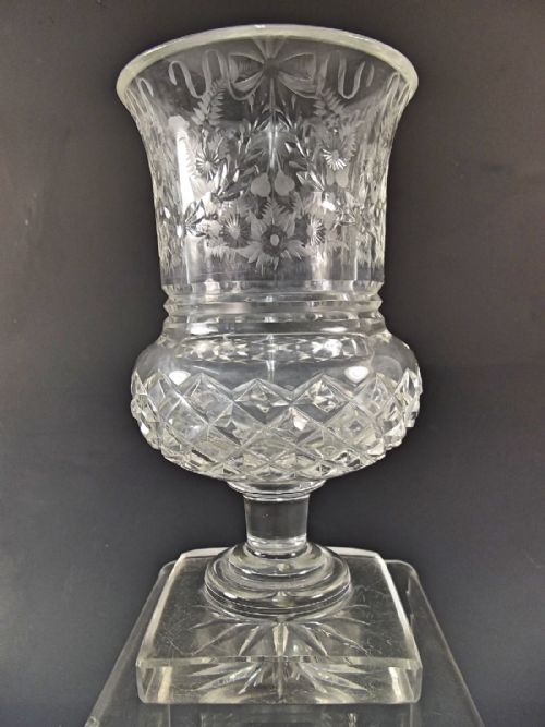 stourbridge stevens williams cut glass goblet - CATEGORY: ANTIQUE GLASS - DATED 1890