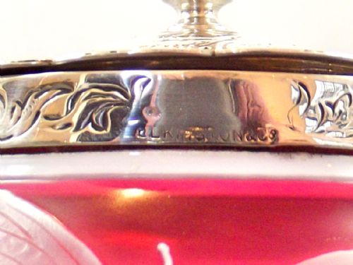 ELKINGTON STERLNIG SILVER THOMAS WEBB CAMEO GLASS JAR COVER 1886 - ADDITIONAL PHOTO 5