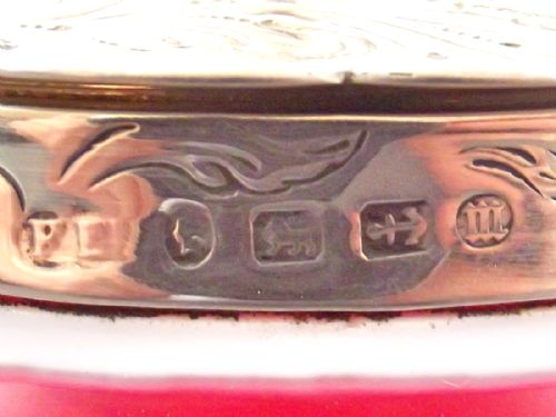 ELKINGTON STERLNIG SILVER THOMAS WEBB CAMEO GLASS JAR COVER 1886 - ADDITIONAL PHOTO 6