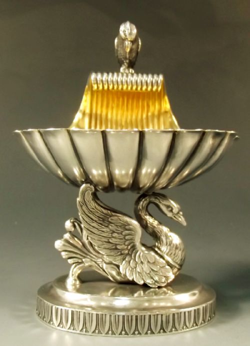 PAIR RUSSIAN SILVER SWAN SALT SERVERS MOSCOW 1889 - ADDITIONAL PHOTO 5