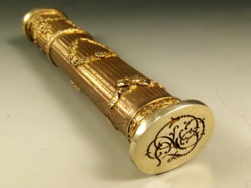 19TH CENTURY FRENCH SILVER GILT QUILL HOLDER SEAL - ADDITIONAL PHOTO 3