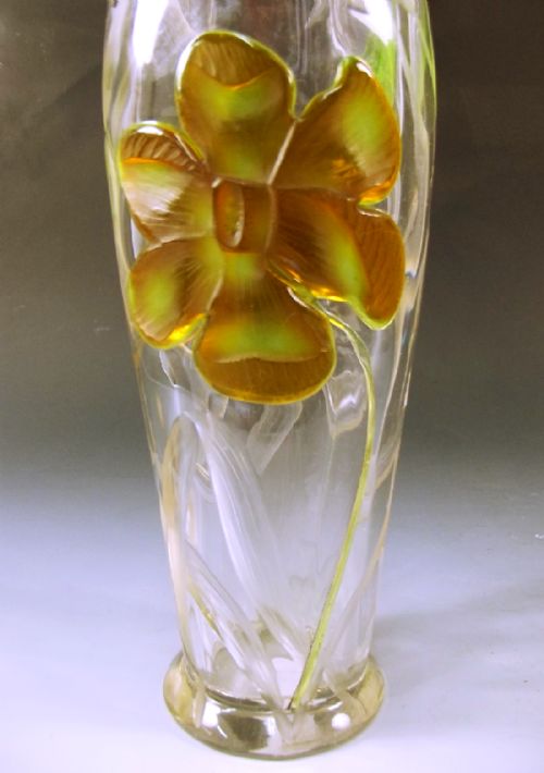MOSER CRYSTAL INTAGLIO CAMEO CUT GLASS VASE C1920 - ADDITIONAL PHOTO 3