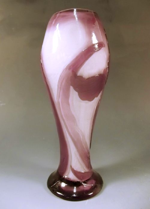 EMILE GALLE MARTELLE MAUVE PUG IRIS CAMEO GLASS VASE - ADDITIONAL PHOTO 3