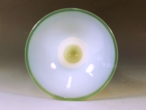 STEUBEN OPALESCENT GLASS VASE JADE GREEN FOOT RIM - ADDITIONAL PHOTO 4