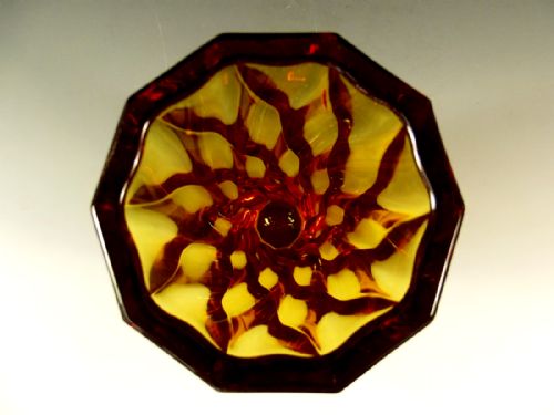 MOSER DICHROIC AMBER CHERRY RED PROPELLER GLASS VASE 1930S - ADDITIONAL PHOTO 2