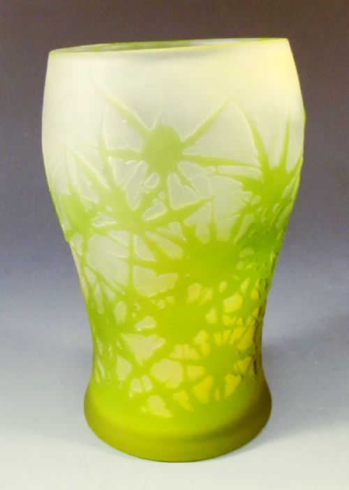 emile galle 3 colour cameo glass thistle vase - CATEGORY: ANTIQUE VASES - DATED 1900