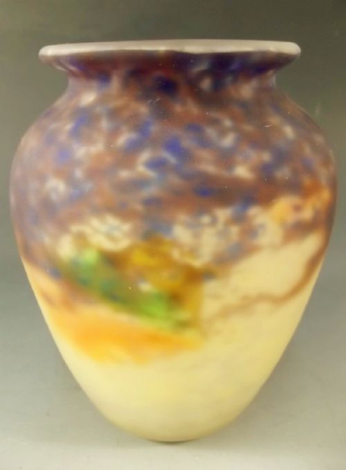 muller fres luneville patedecrystal multi colour vase - CATEGORY: ANTIQUE VASES - DATED 1910