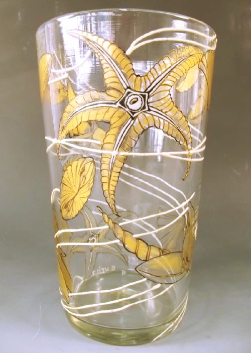 FRENCH GILT ENAMELLED SEA SHELL VASE SIGNED - ADDITIONAL PHOTO 4