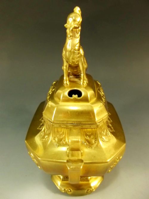 19TH CENTURY CHINESE POLISHED BRONZE KORO COVER - ADDITIONAL PHOTO 5