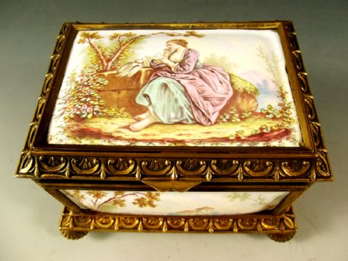 large 19th century french enamel ormolu casket - CATEGORY: ANTIQUE BOXES - DATED 1880