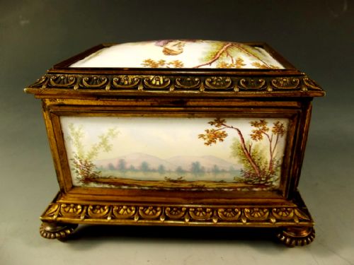 LARGE 19TH CENTURY FRENCH ENAMEL ORMOLU CASKET - ADDITIONAL PHOTO 5