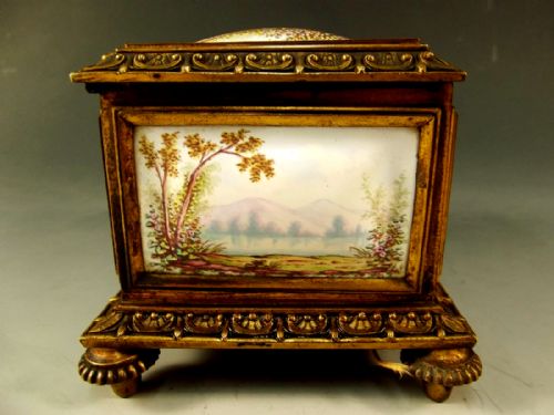 LARGE 19TH CENTURY FRENCH ENAMEL ORMOLU CASKET - ADDITIONAL PHOTO 6