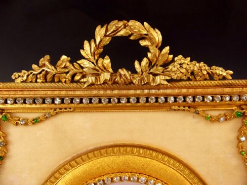 FRENCH ORMOLU RHINESTONE ENCRUSTED PHOTO FRAME - ADDITIONAL PHOTO 1