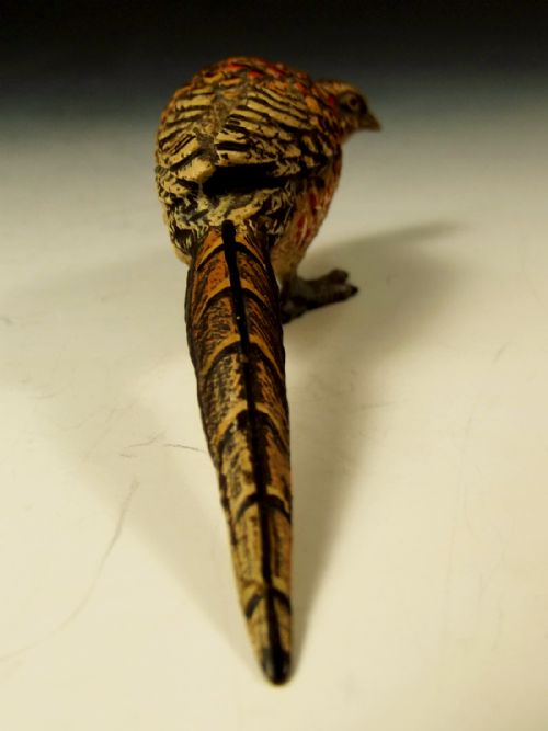 19TH CENTURY AUSTRIAN COLD PAINTED BRONZE PHEASANT - ADDITIONAL PHOTO 2
