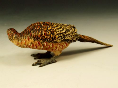 19TH CENTURY AUSTRIAN COLD PAINTED BRONZE PHEASANT - ADDITIONAL PHOTO 3