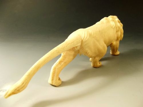 JAPANESE MEIJI PERIOD IVORY ROARING LION OKIMONO - ADDITIONAL PHOTO 4