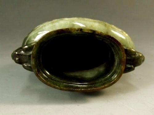 CHINESE CARVED JADE VASE COVER C1900 - ADDITIONAL PHOTO 5