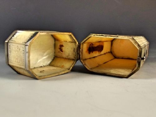 CHINESE SILVER ENGRAVED MOTHER OF PEARL CANISTER C1820 - ADDITIONAL PHOTO 7