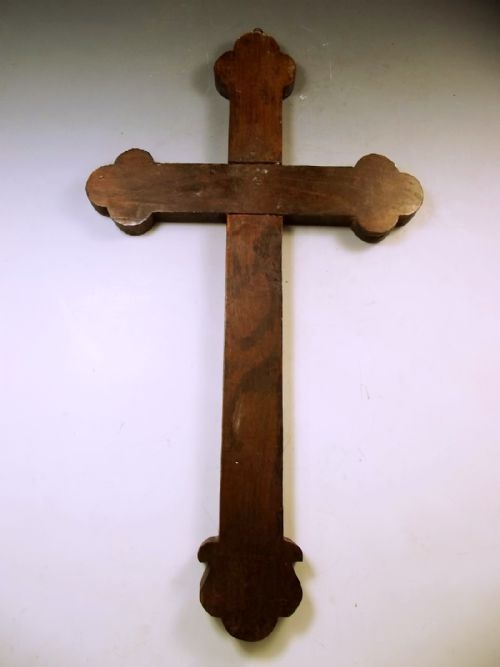CHINESE HARDWOOD INLAID MOTHER OF PEARL CROSS C1820 - ADDITIONAL PHOTO 4
