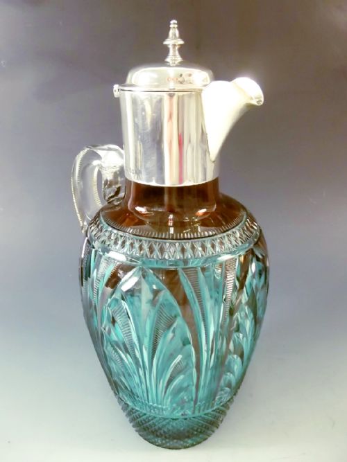 STEVENS WILLIAMS SILVER MOUNTED CLARET JUG BY JOHN ORCHARD 1888 - ADDITIONAL PHOTO 1