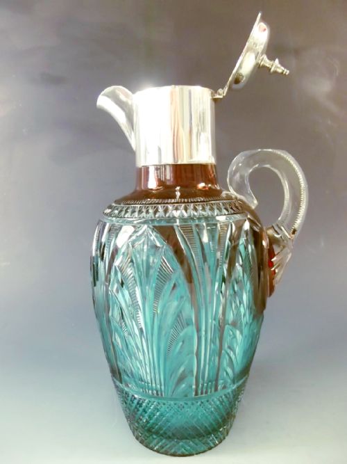 STEVENS WILLIAMS SILVER MOUNTED CLARET JUG BY JOHN ORCHARD 1888 - ADDITIONAL PHOTO 2