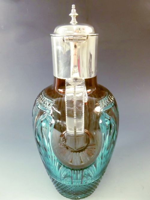 STEVENS WILLIAMS SILVER MOUNTED CLARET JUG BY JOHN ORCHARD 1888 - ADDITIONAL PHOTO 5