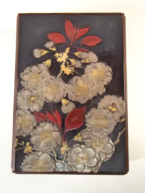 JAPANESE MEIJI PERIOD SILVER AND LACQUER BOX - ADDITIONAL PHOTO 1