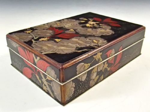 JAPANESE MEIJI PERIOD SILVER AND LACQUER BOX - ADDITIONAL PHOTO 2